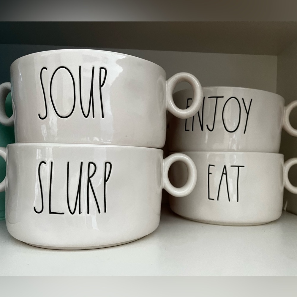 Rae Dunn soup bowls; exclusive from Magenta Inc.